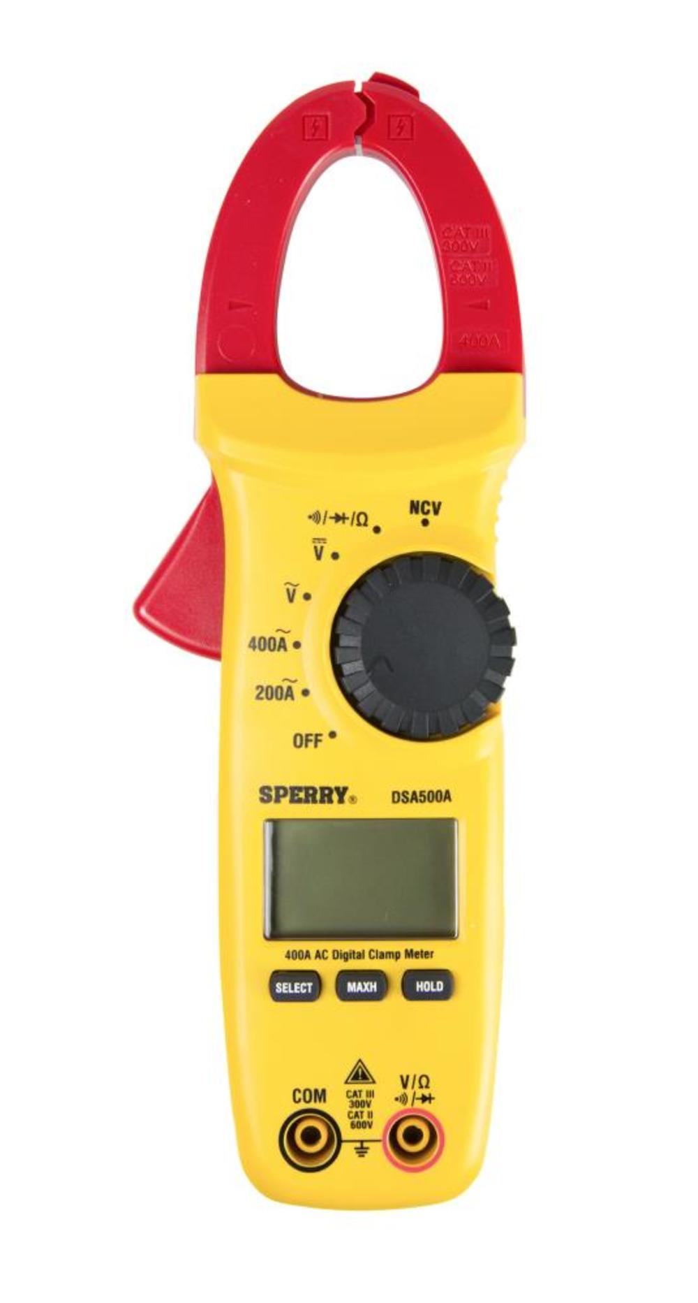 Sperry Instruments Clamp Meter Snap-Around Digital LCD 5-Function AC Current AC/DC Volt Resistance Continuity 9 Auto Range 400-Amp 1 Each - Ascmtools
