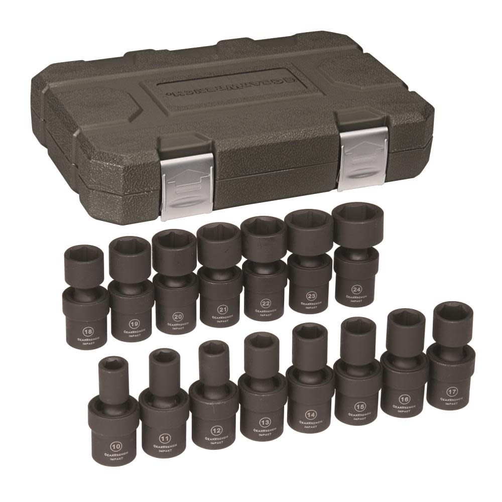 GEARWRENCH Universal Impact Socket Set 15 pc. 1/2 In. Drive 6 Point Metric - Ascmtools