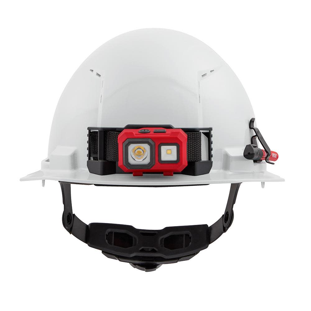 Milwaukee White Front Brim Vented Hard Hat with 6pt Ratcheting Suspension Type 1 Class C - Ascmtools