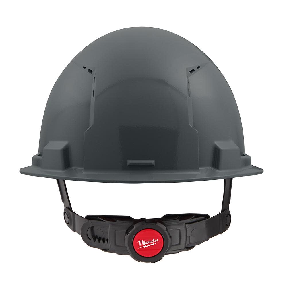 Milwaukee Gray Front Brim Vented Hard Hat with 6pt Ratcheting Suspension Type 1 Class C - Ascmtools