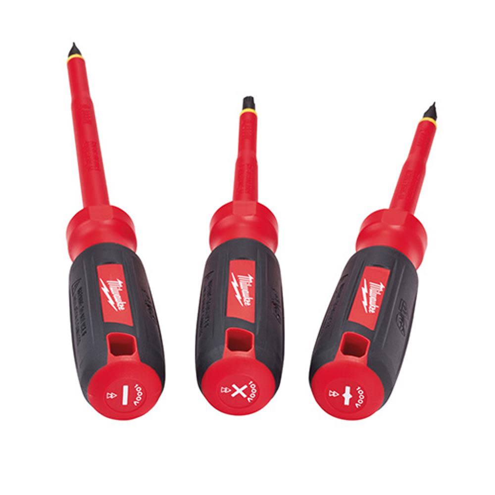 Milwaukee 3-Piece 1000V Insulated Screwdriver Set - Ascmtools