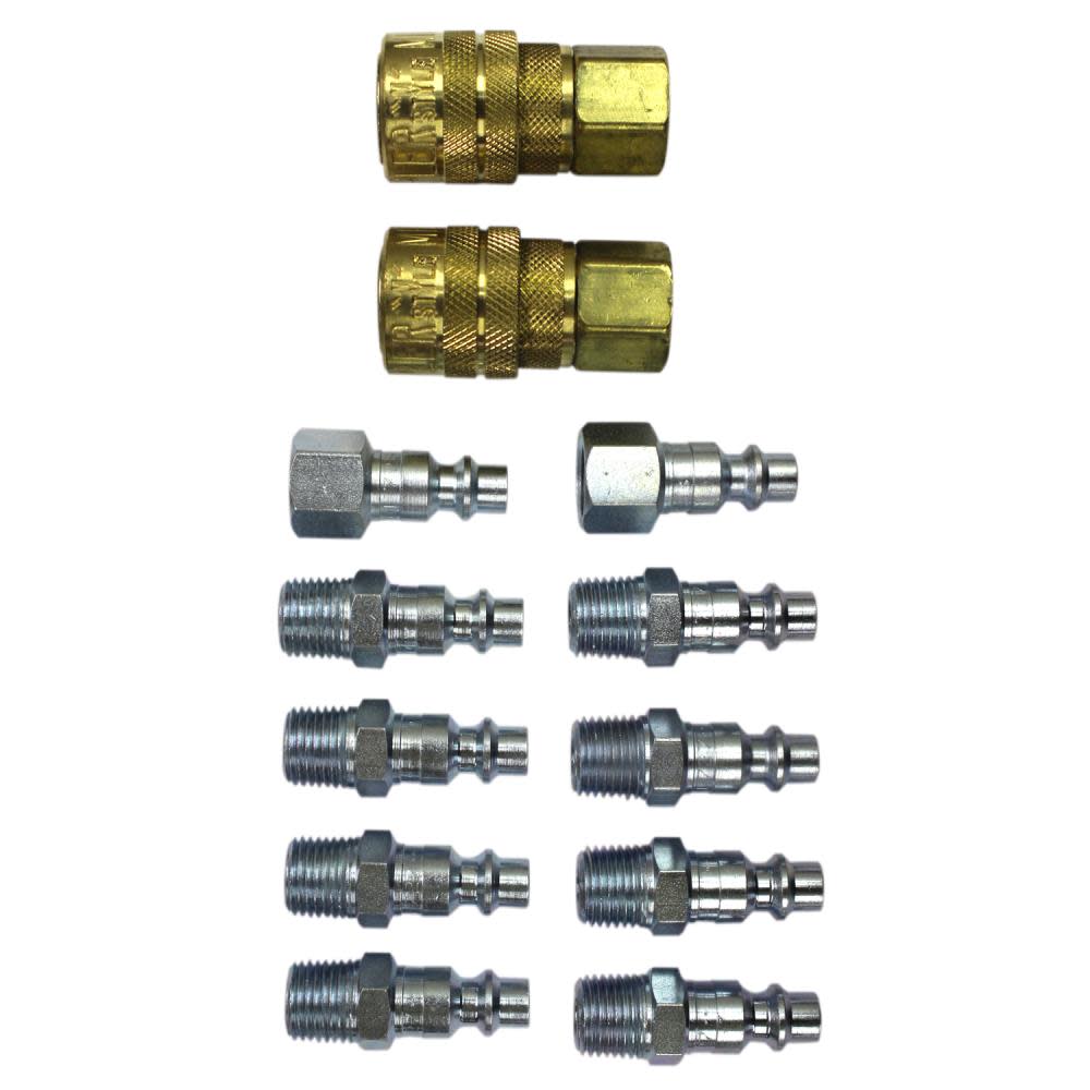 Milton (S-210) 1/4″ NPT M-Style Coupler and Plug Kit (12-Piece) - Ascmtools