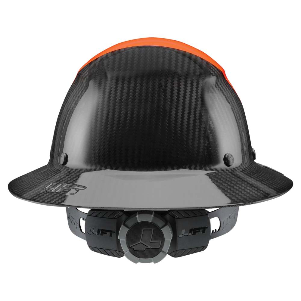 Lift Safety Hard Hat DAX FIFTY50 Orange/Black Carbon Full Brim - Ascmtools