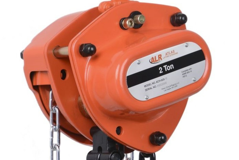 Atlas Lifting and Rigging Chain Hoist 2 Ton 15′ Chain with Overload Protection - Ascmtools