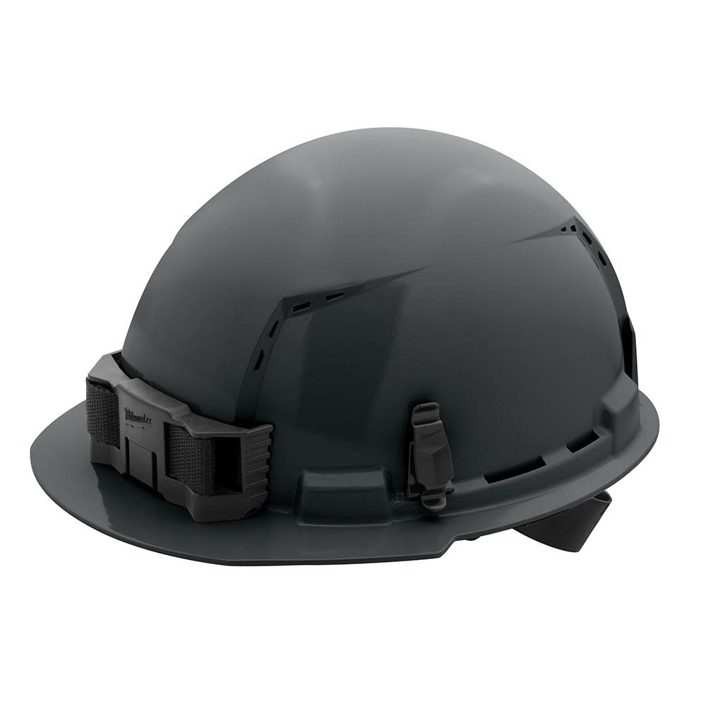 Milwaukee Gray Front Brim Vented Hard Hat with 4pt Ratcheting Suspension Type 1 Class C - Ascmtools