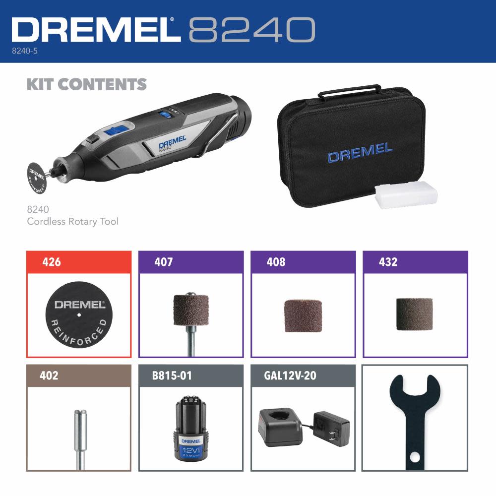 Dremel 12V Rotary Tool Cordless Kit - Ascmtools
