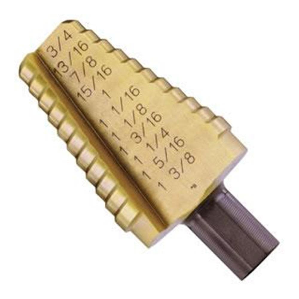Irwin #21 Unibit (TiN) Step Drill 13/16 In. to 1-3/8 In. 10 Hole Sizes - Ascmtools