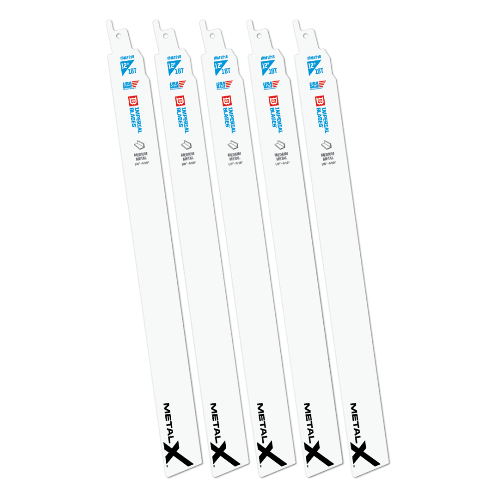 Imperial Blades Extreme Metal 12″ 18 TPI Medium Metal Reciprocating Blade 5PC - Ascmtools