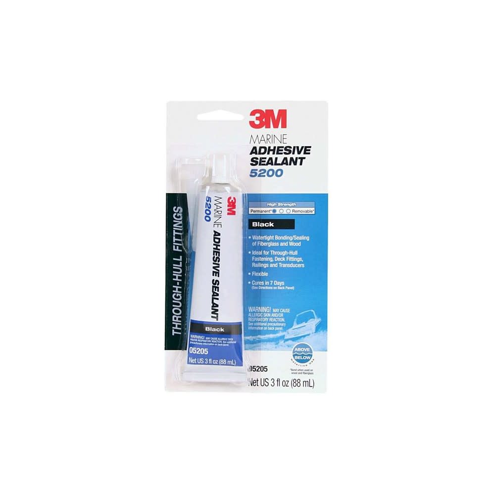 3M 3oz 5200 Series Black Marine Adhesive Sealant - Ascmtools