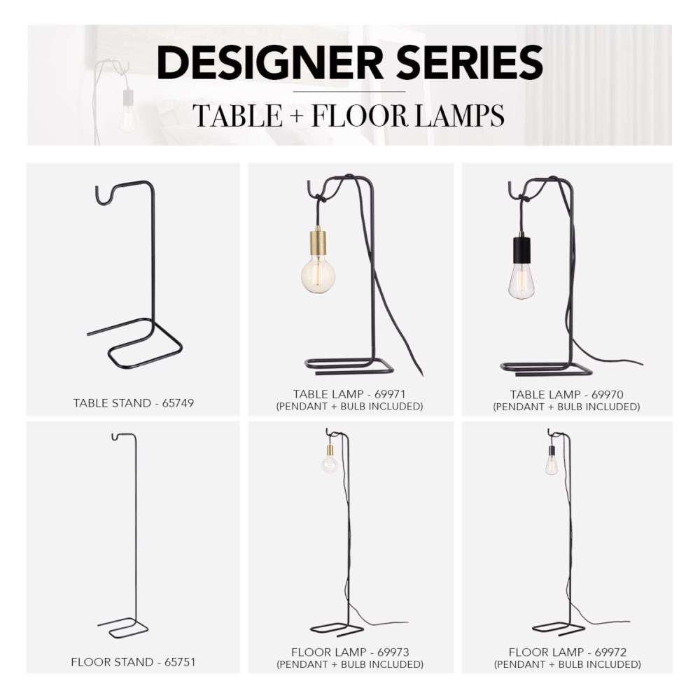 Globe Electric Pendant Light Table Stand Matte Black E26 1 Light - Ascmtools