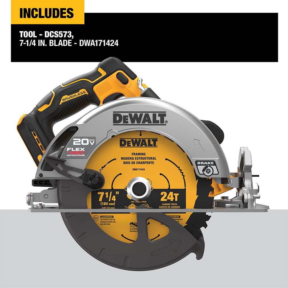 DEWALT 20V MAX 7 1/4″ Circular Saw with FLEXV Advantage Bare Tool - Ascmtools