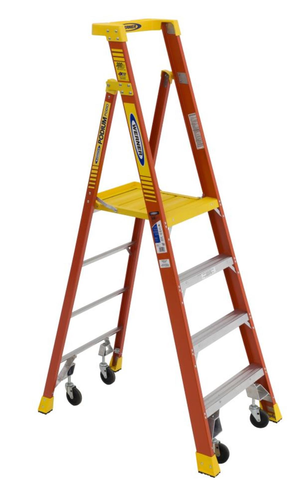 Werner Podium 4-ft Fiberglass 300-lb Type IA Platform Ladder - Ascmtools