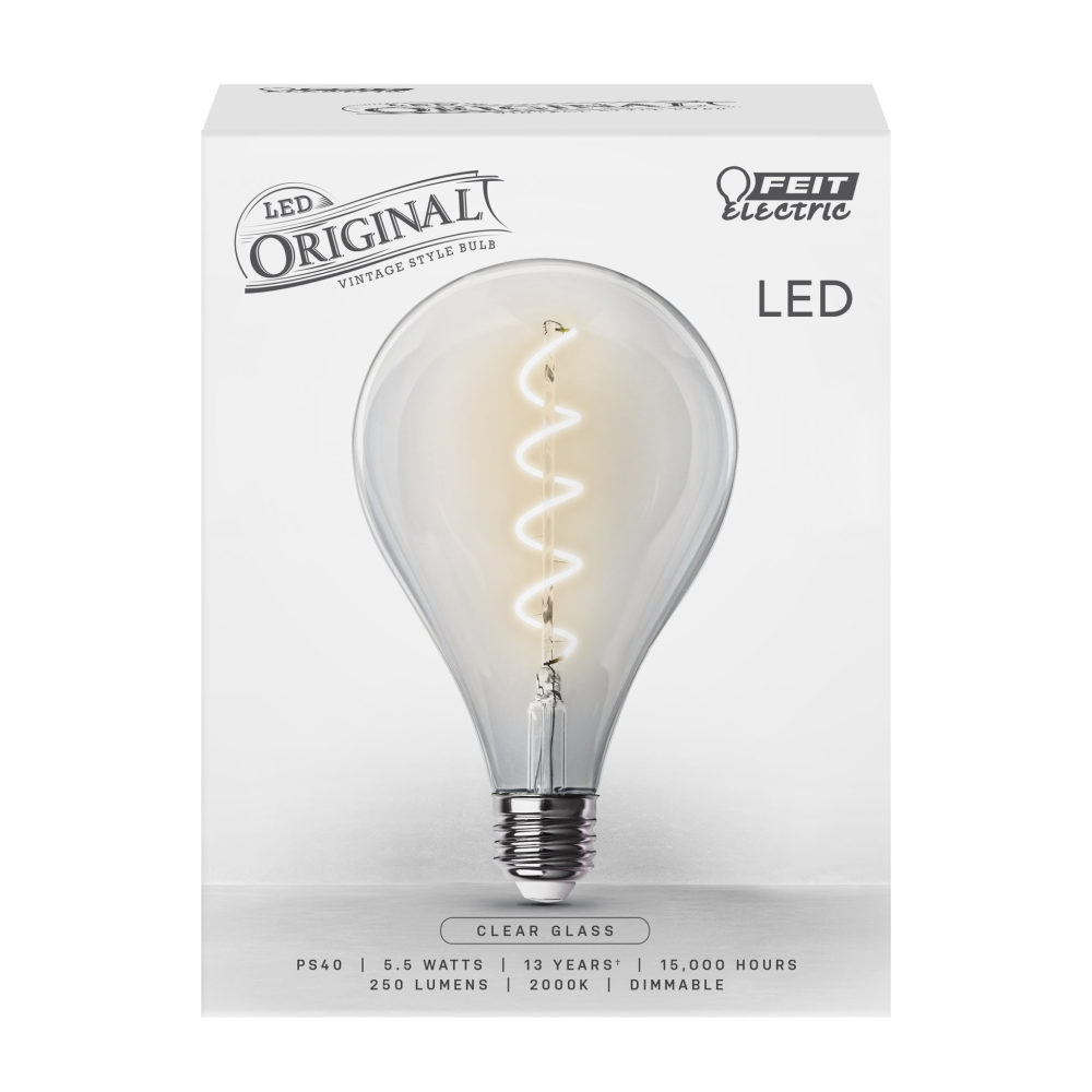 Feit Electric 60W PS40 Decorative Filament LED Bulb 1pk - Ascmtools