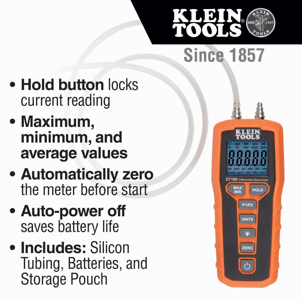Klein Tools Digital Differential Manometer - Ascmtools