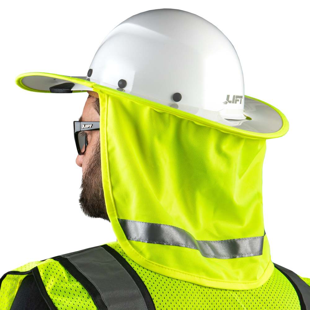 Lift Safety DAX Cap Style Hi-Viz Yellow Sunshade - Ascmtools