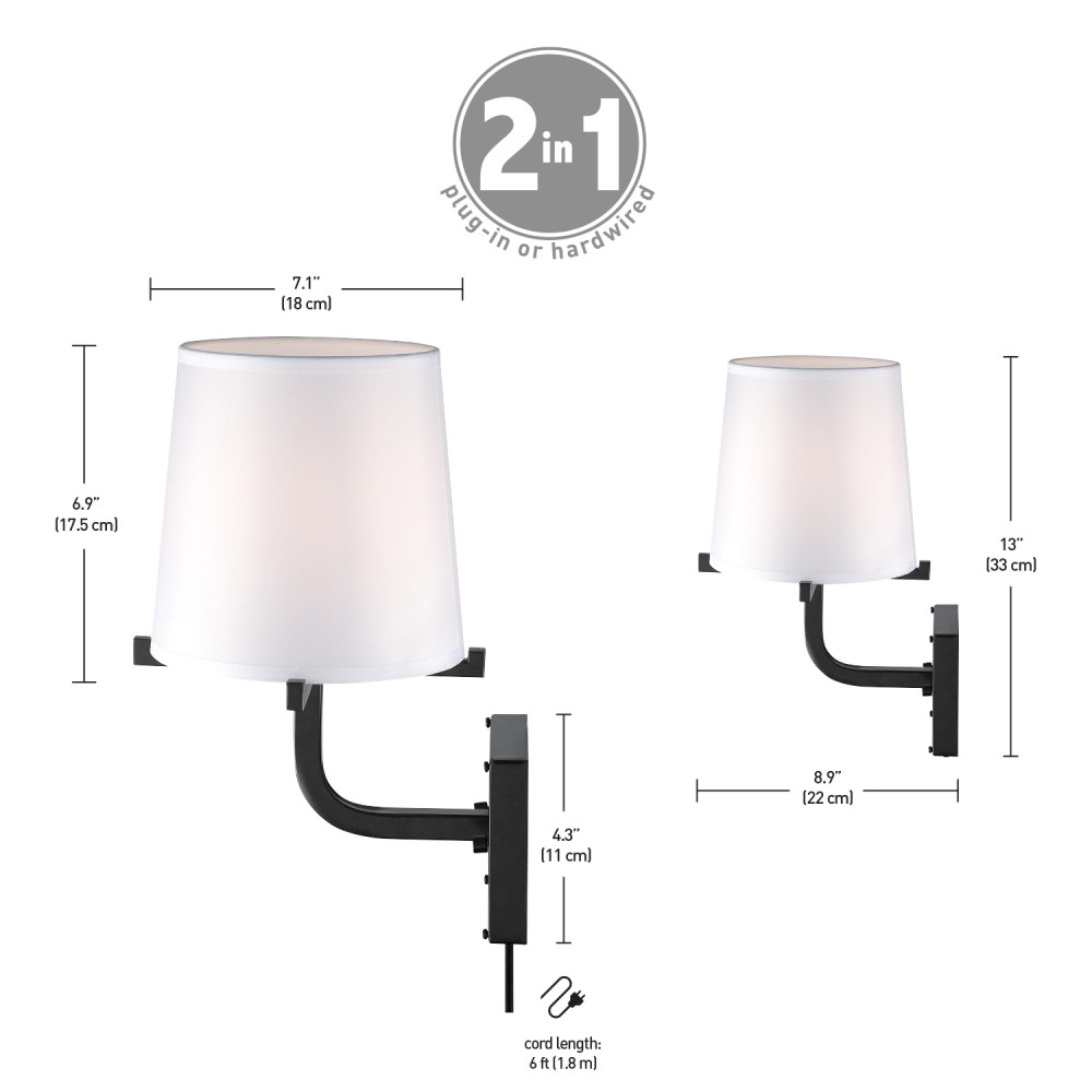 Globe Electric Valerie Wall Sconce 40W E12 1 Light Dark Bronze - Ascmtools