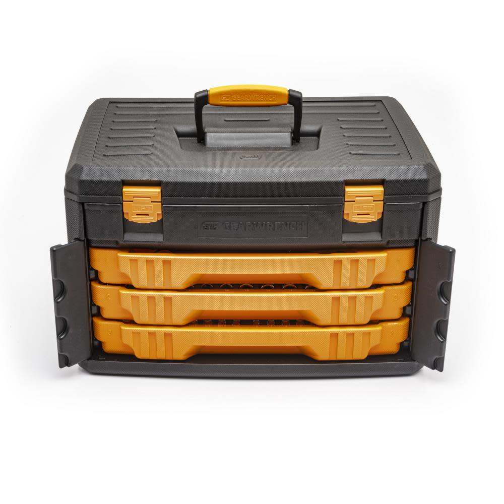 GEARWRENCH 243 Pc. 6 Point Mechanics Tool Set in 3 Drawer Storage Box - Ascmtools