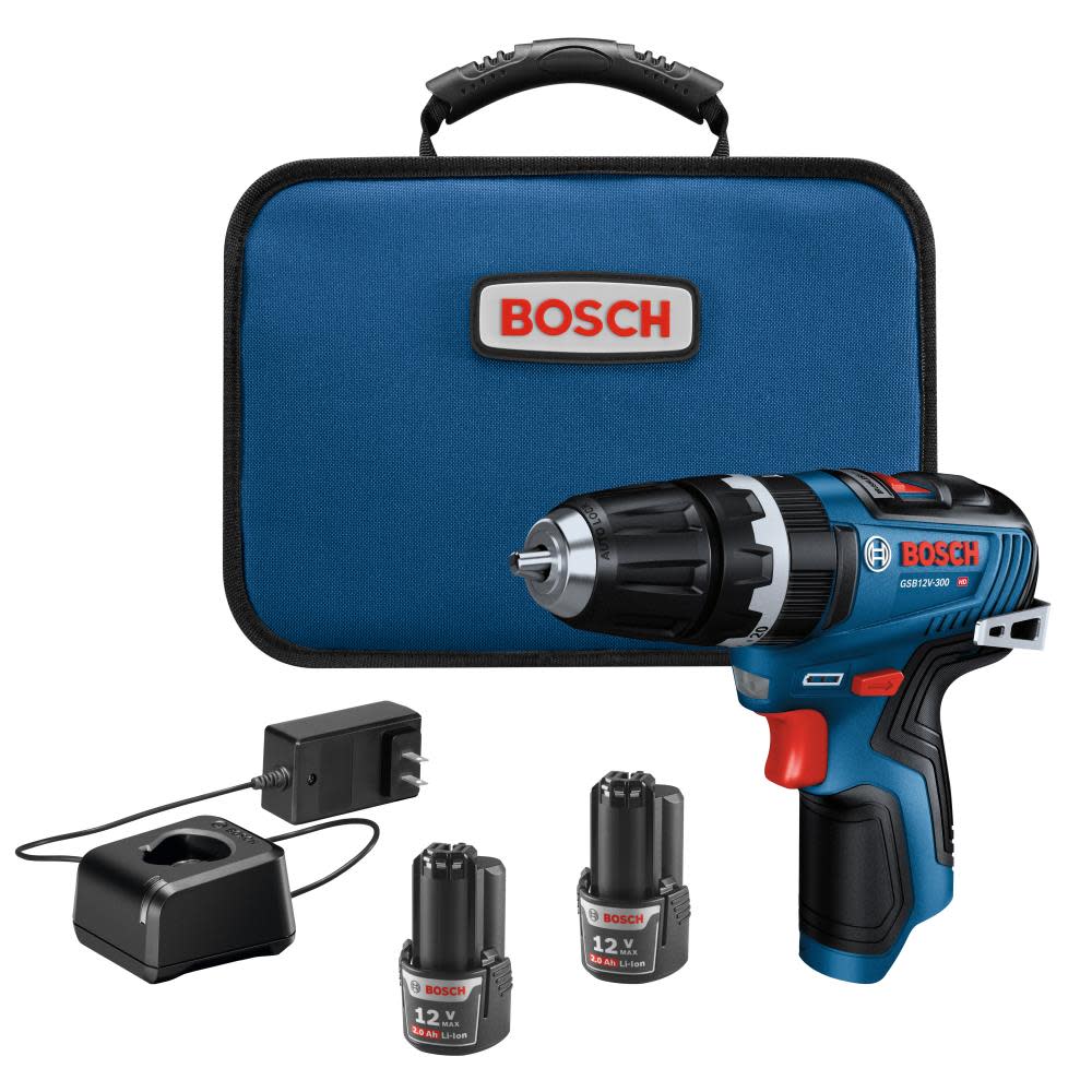 Bosch 12V Max 3/8″ Hammer Drill/Driver Kit with 2 2.0 Ah Batteries - Ascmtools