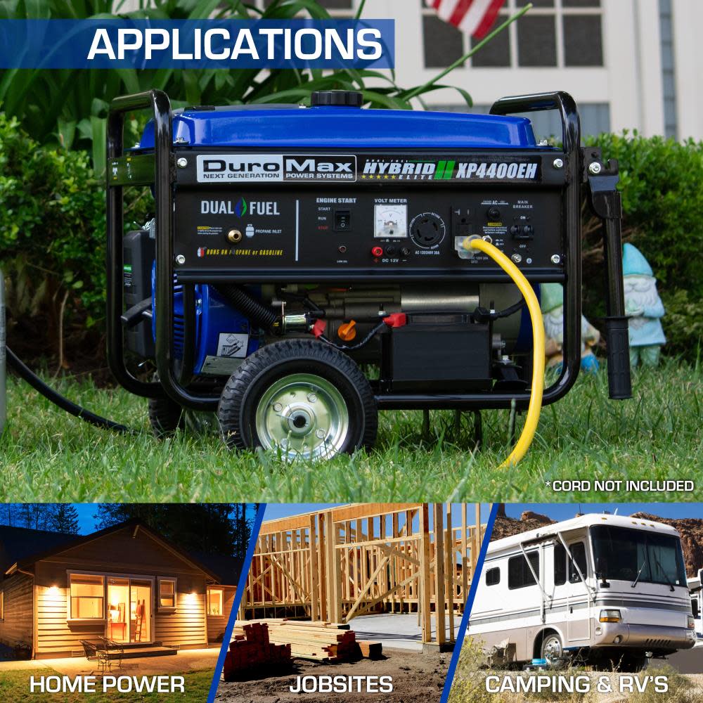 Duromax 4400-Watt Dual Fuel Hybrid Portable Generator - Ascmtools