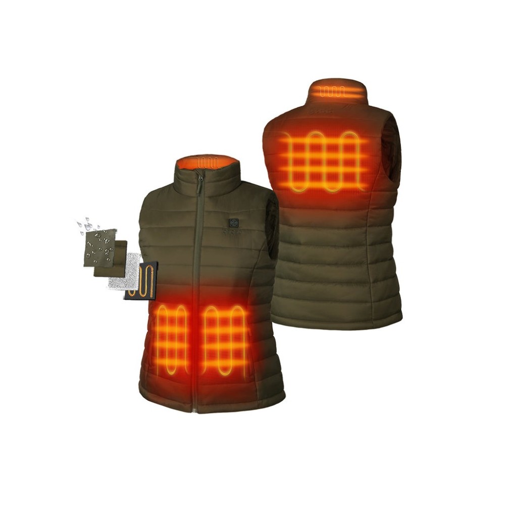 ORORO Womens Green Classic Heated Vest Kit XL - Ascmtools