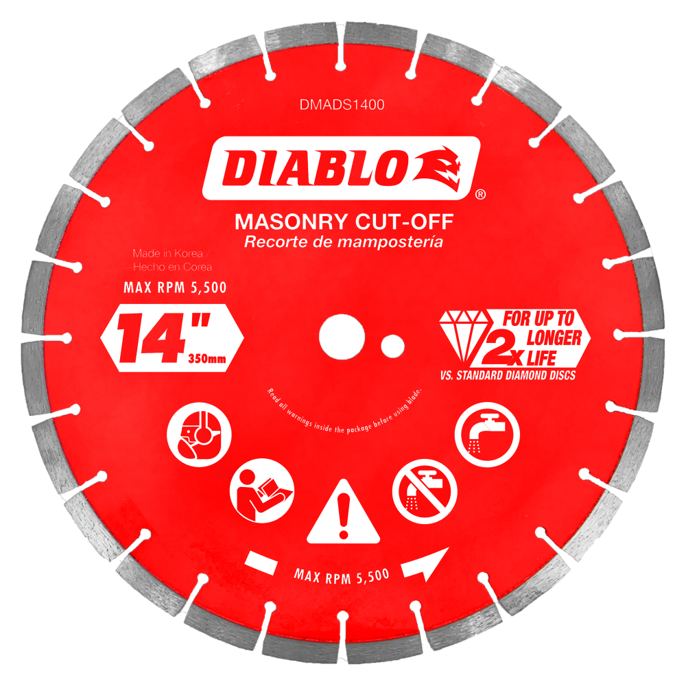 Diablo Tools 14″ Diamond Segmented Cut-Off Discs for Masonry - Ascmtools