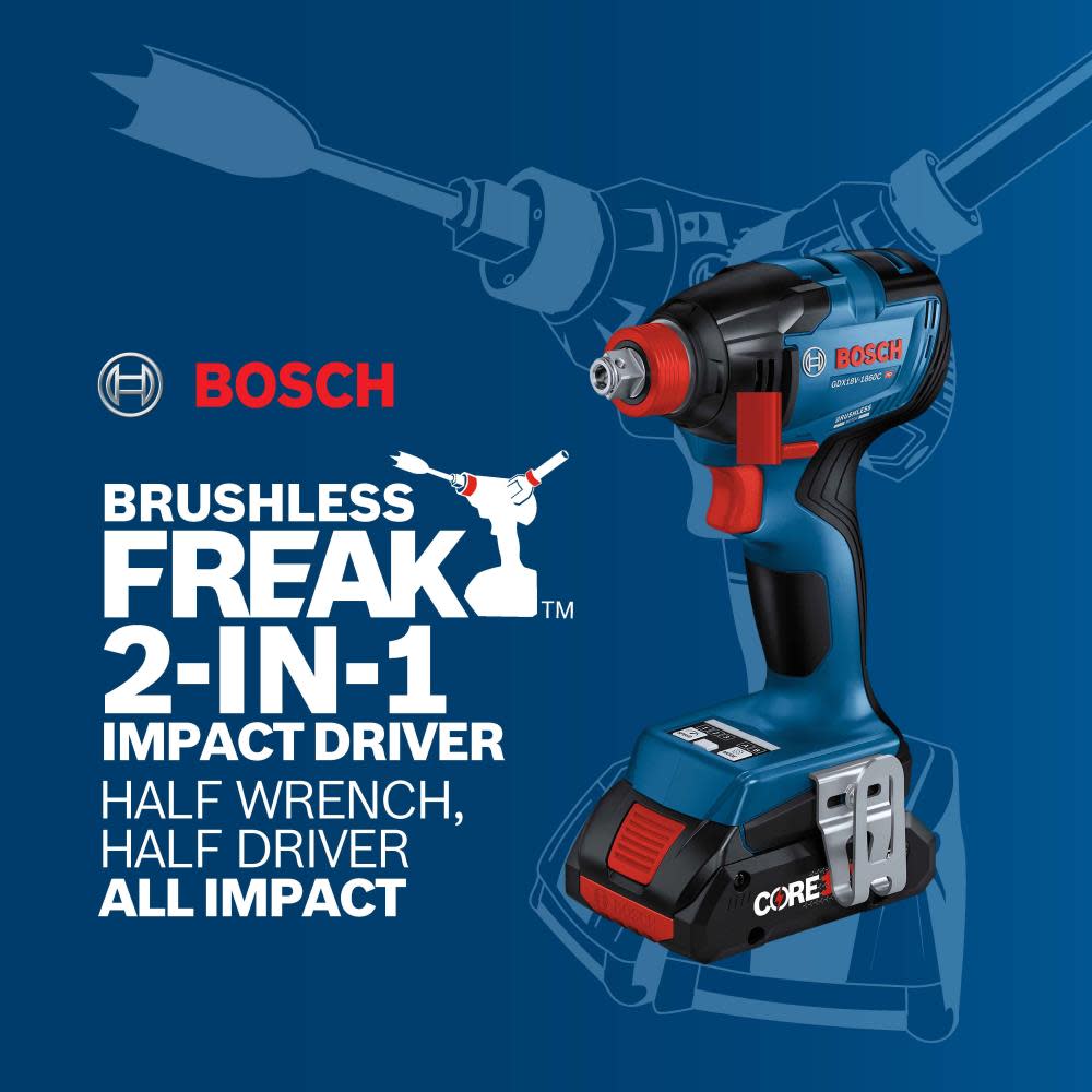 Bosch 18V EC 1/4″ & 1/2″ Two-in-One Bit/Socket Impact Driver Kit - Ascmtools