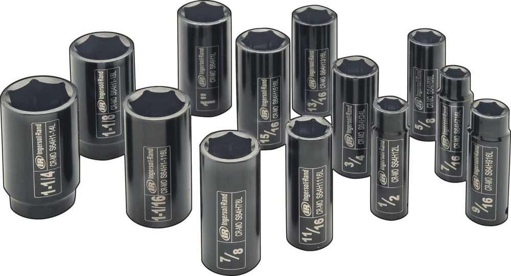 Ingersoll Rand 1/2″ Drive Deep SAE Impact Socket Set 13pc - Ascmtools