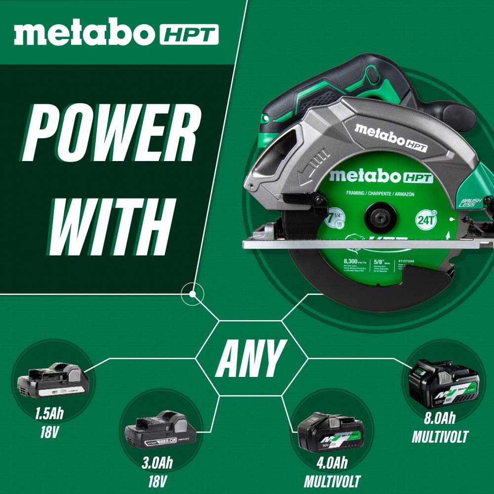 Metabo HPT 18V MultiVolt 7-1/4 Inch Cordless Circular Saw - Ascmtools