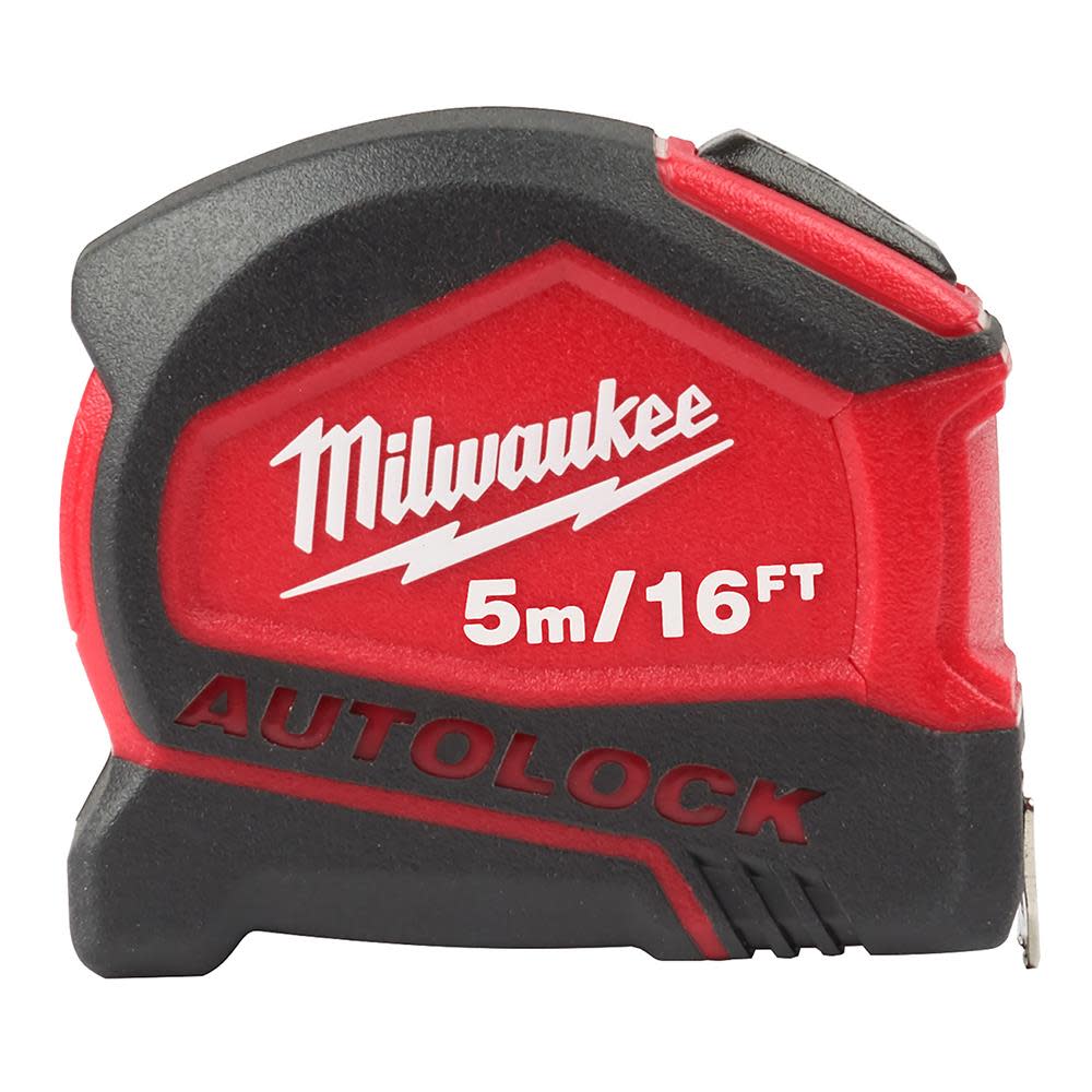 Milwaukee 5m/16′ Compact Auto Lock Tape Measure - Ascmtools