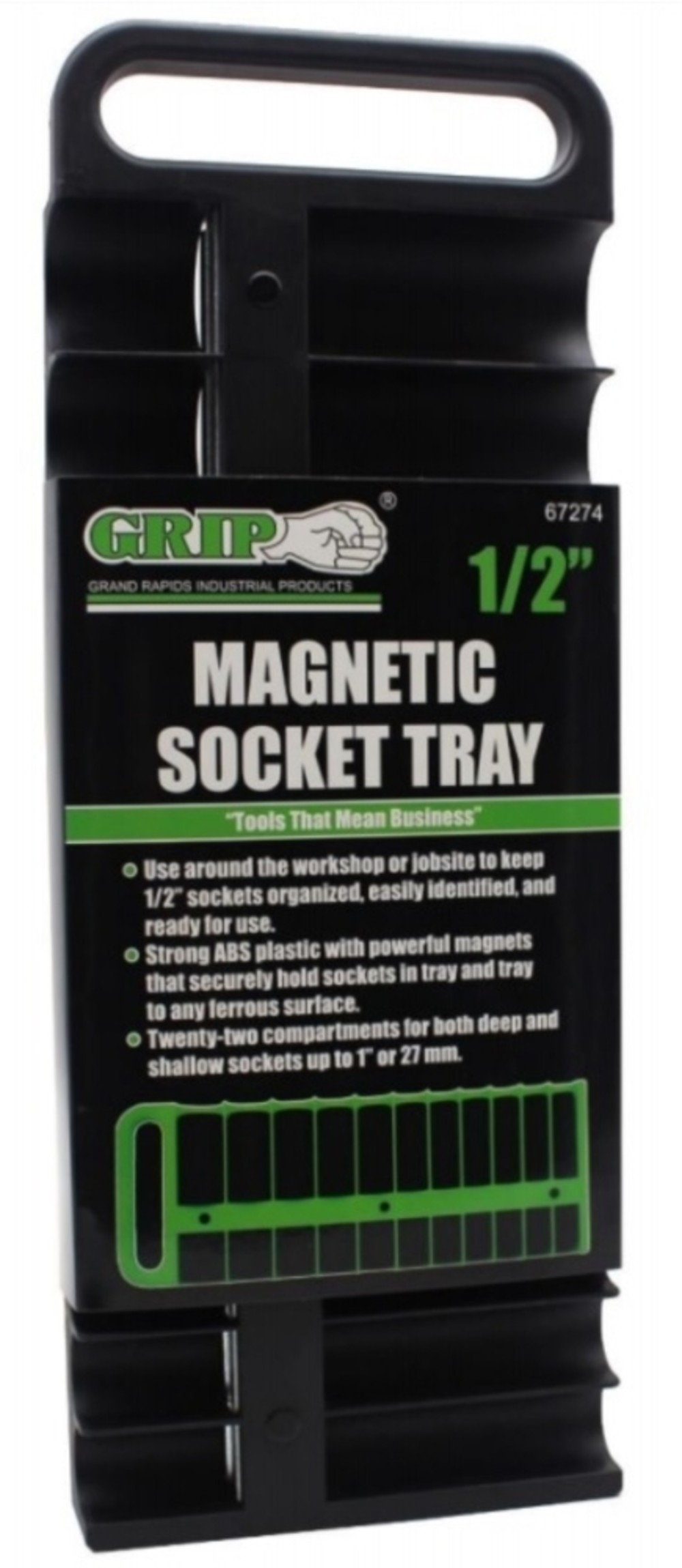 Grip On Tools 1/2″ Magnetic Socket Tray - Ascmtools