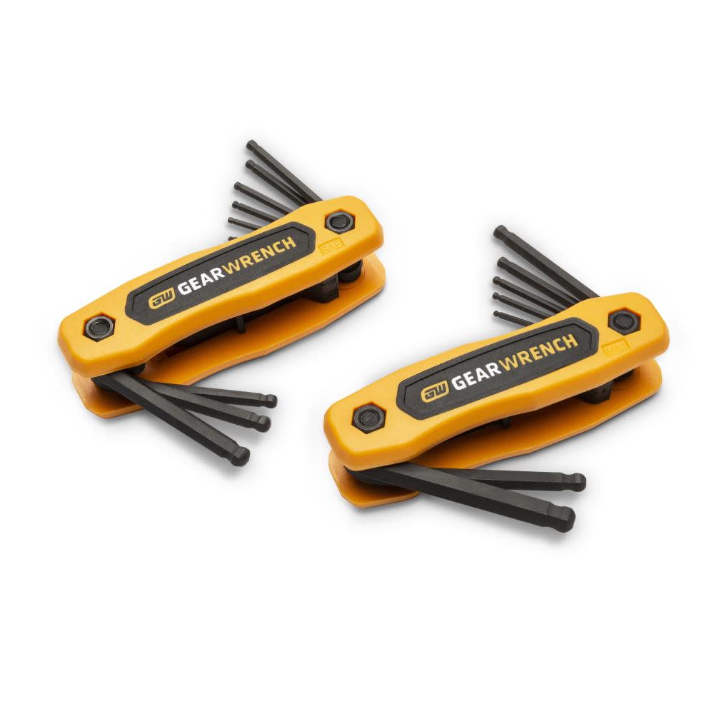GEARWRENCH SAE/Metric Ball End Folding Hex Key Set 17pc - Ascmtools