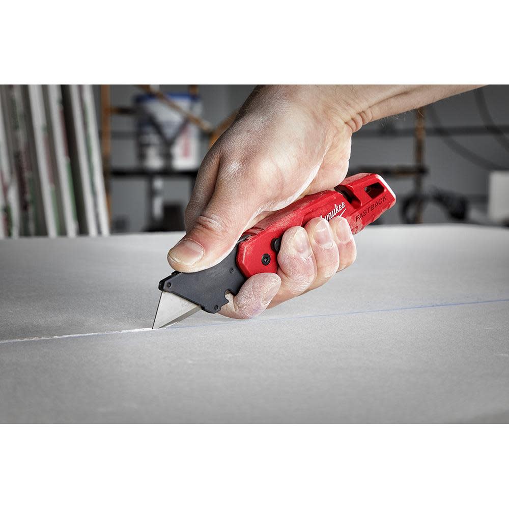 Milwaukee 4pk FASTBACK Folding Utility Knife with Blade Storage - Ascmtools