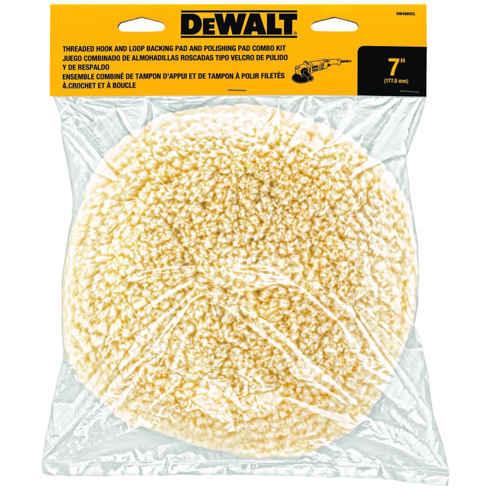 DEWALT 7-in Wool Buffing Pad and Backing Pad Combo Kit - Ascmtools