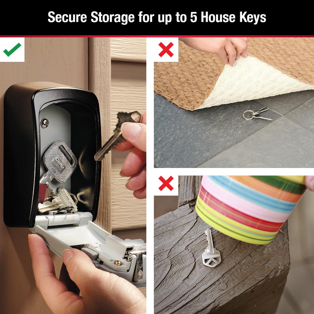 Master Lock 3-1/4in (83mm) Wide Set Your Own Combination Wall Lock Box - Ascmtools