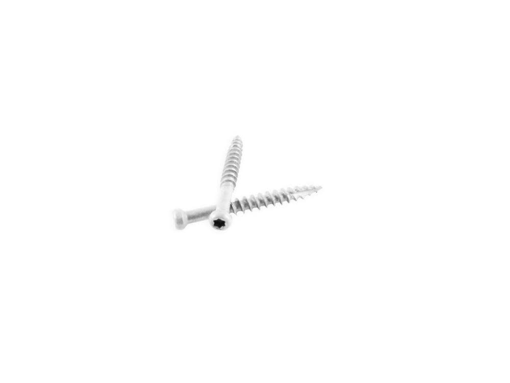 Woodpro (1LB) #7 x 3-1/8 In. White Trim Head Screws - Ascmtools