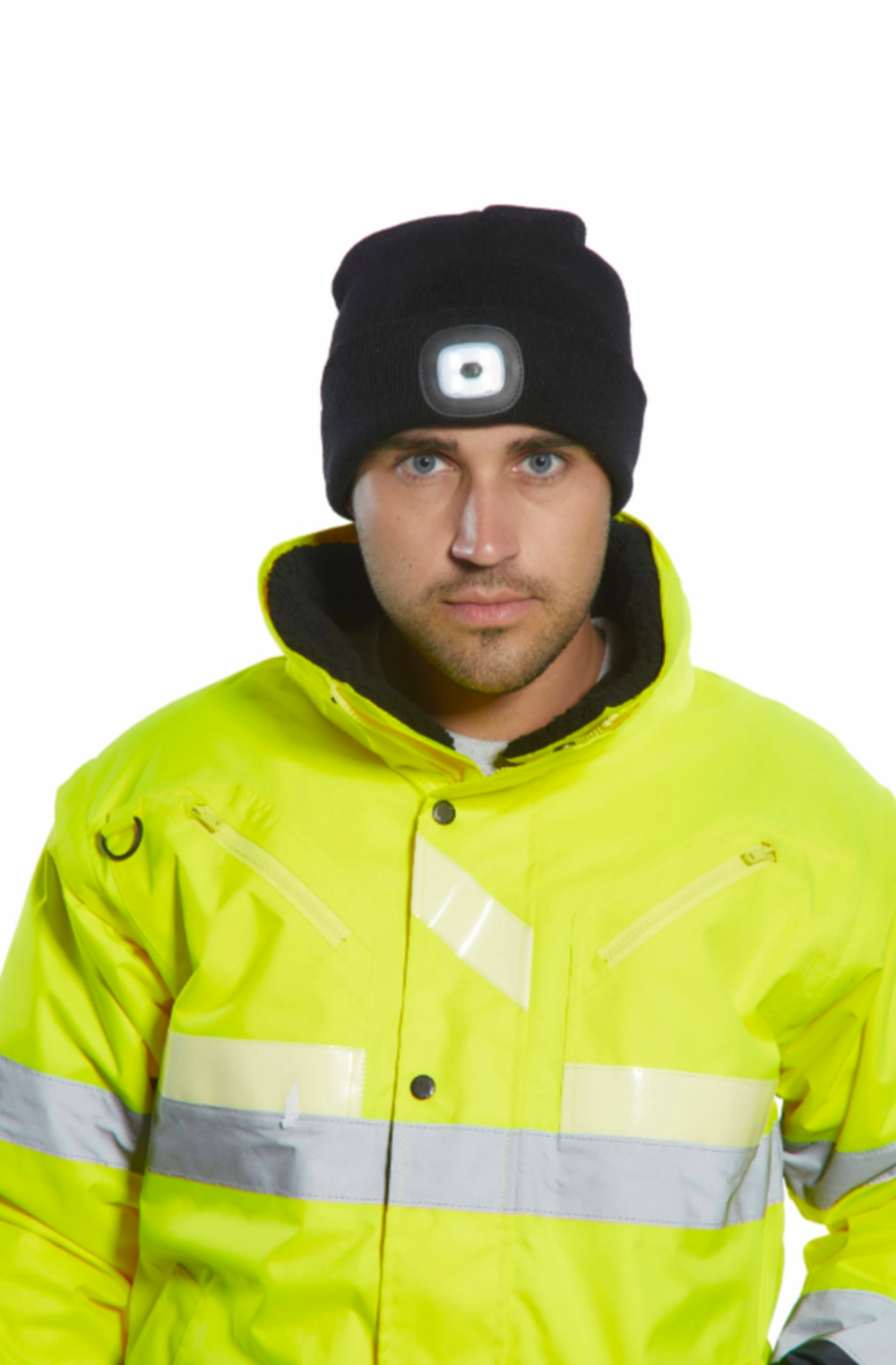 Portwest Black Rechargeable LED Beanie - Ascmtools