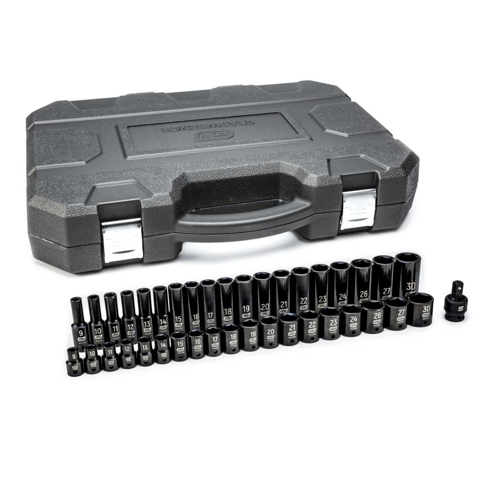 GEARWRENCH Impact Socket Set 39 pc 1/2 In Drive 6 Point Metric Standard/Deep - Ascmtools