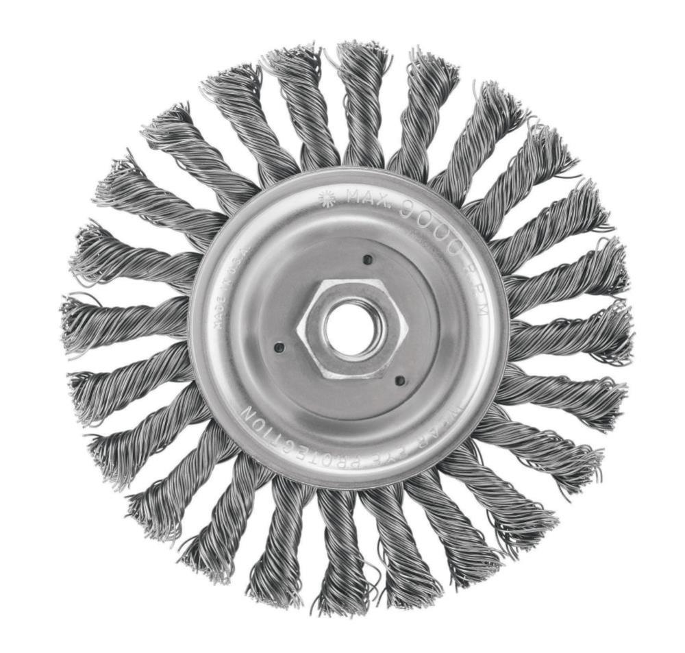 DEWALT 6″ x 5/8″-11 HP .020 Carbon Cable Twist Wire Wheel - Ascmtools