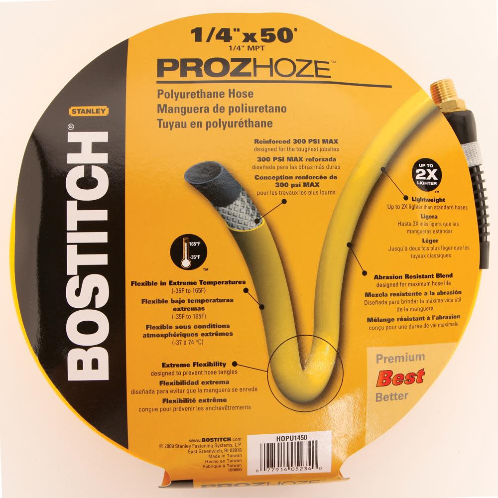 Bostitch 1/4 In. x 50 Ft. PVC and Rubber Blend Air Hose - Ascmtools