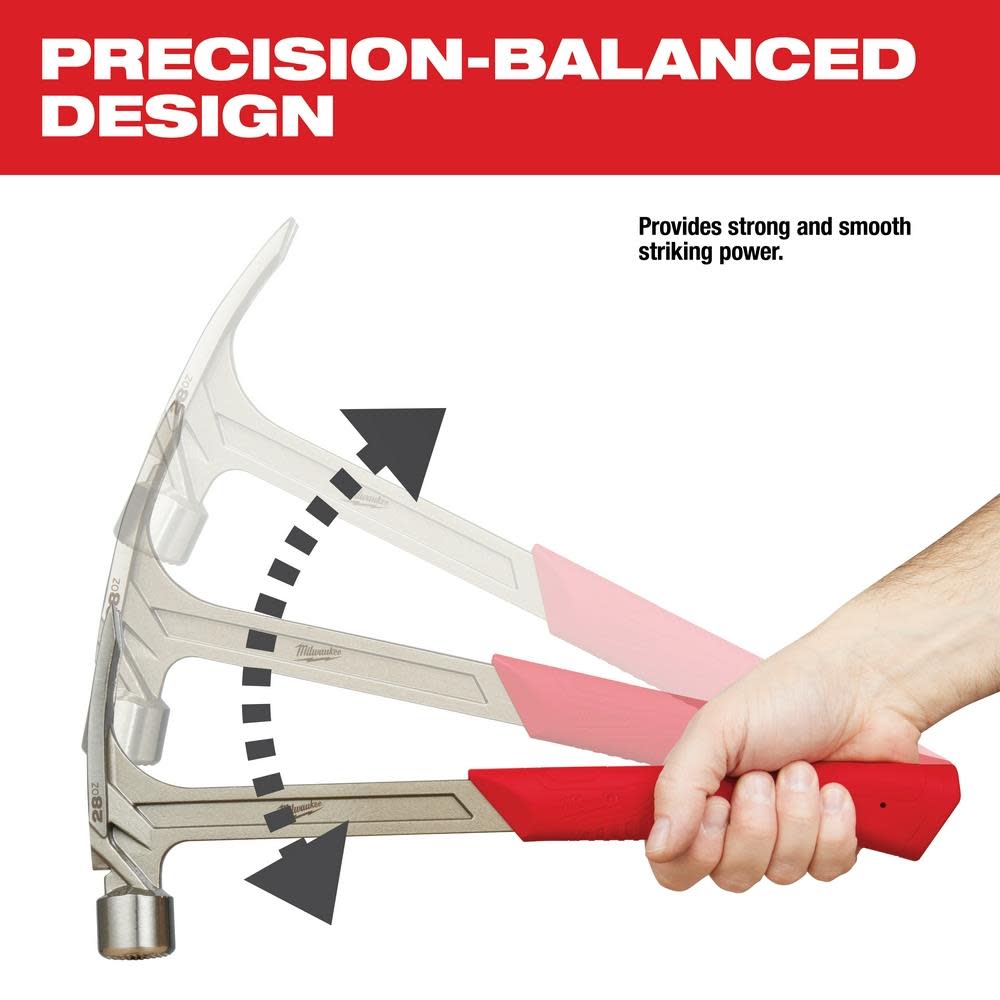 Milwaukee 28oz Milled Face Framing Hammer - Ascmtools