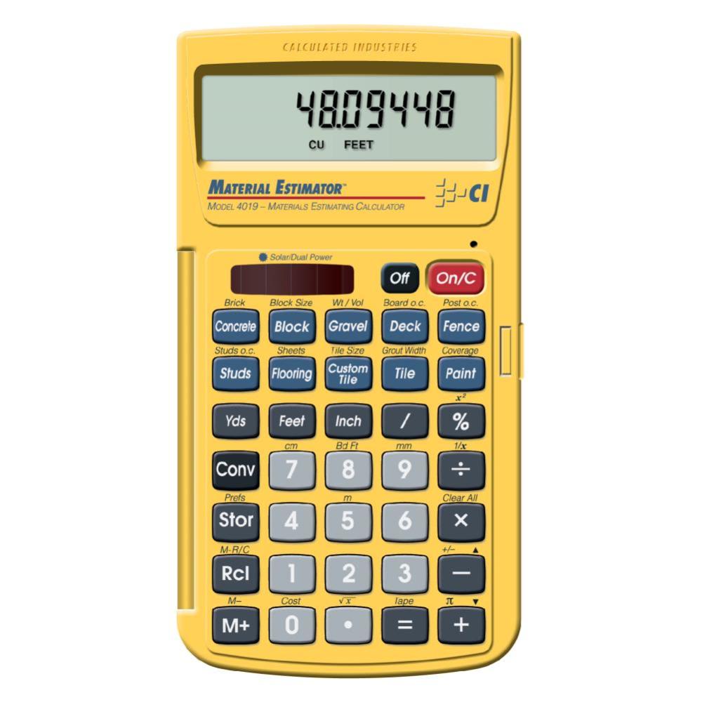 Calculated Industries Material Estimator Building Materials Estimating Calculator - Ascmtools