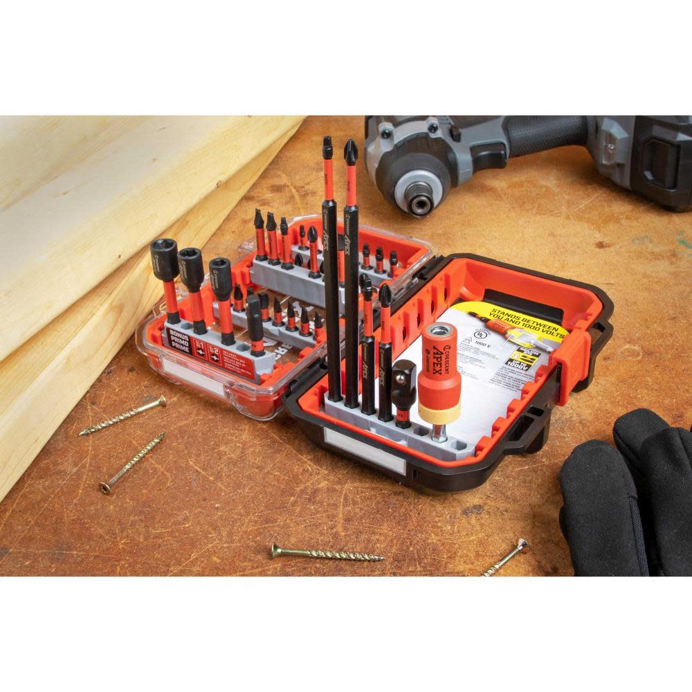 Crescent APEX eSHOK-GUARD alphaCASE Bit Set 40 Pc - Ascmtools
