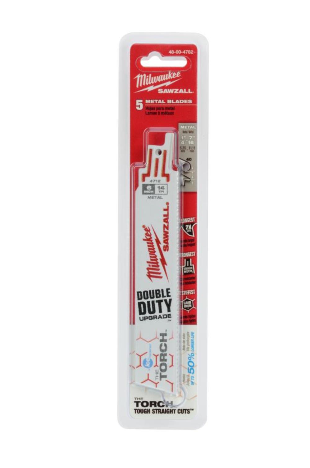 Milwaukee 6 in. 14 TPI THE TORCH Ice Hardened SAWZALL Blades 5PK - Ascmtools