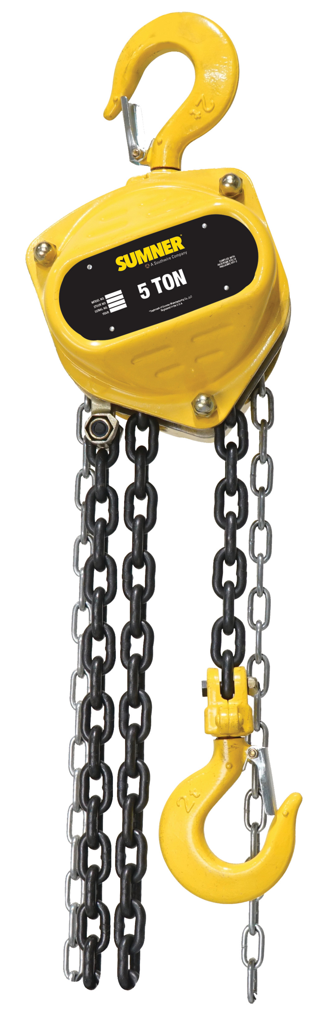 Sumner 5 Ton Chain Hoist with 15 ft. Chain Fall - Ascmtools