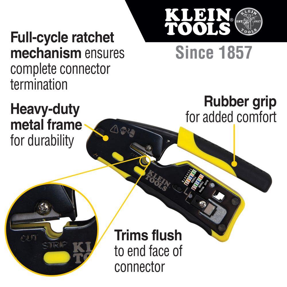 Klein Tools Pass-Thru Modular Crimper - Ascmtools