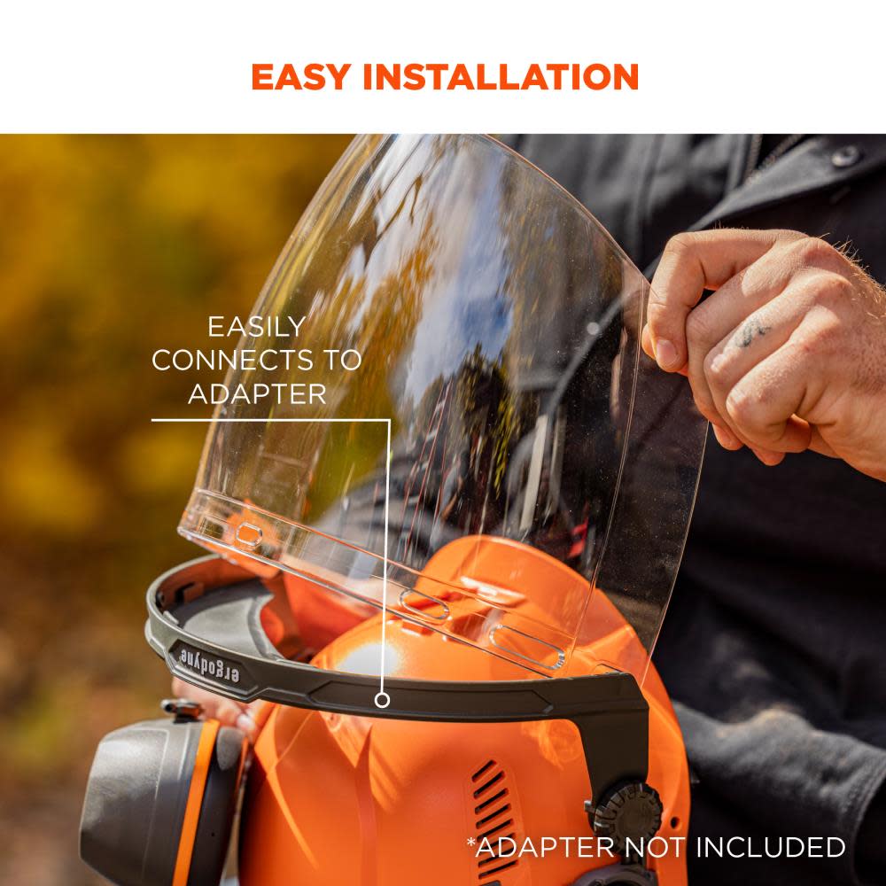 Ergodyne Clear Face Shield Replacement for Cap-Style Hard Hat & Safety Helmet - Ascmtools
