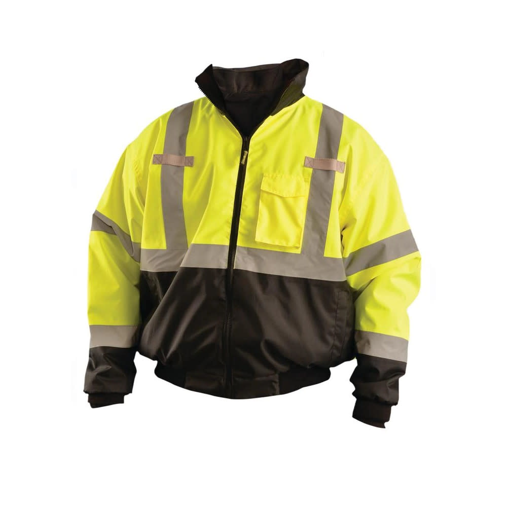 Occunomix Hi-Vis Yellow Value Black Bottom 2-in-1 Bomber Jacket 2X - Ascmtools