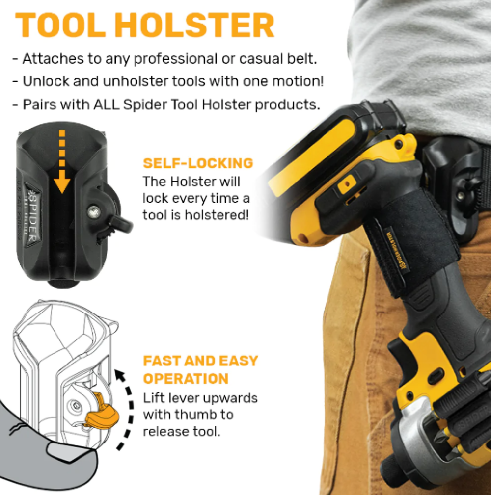 Spider Tool Holster Dual Tool Holster Kit 5pc Kit - Ascmtools