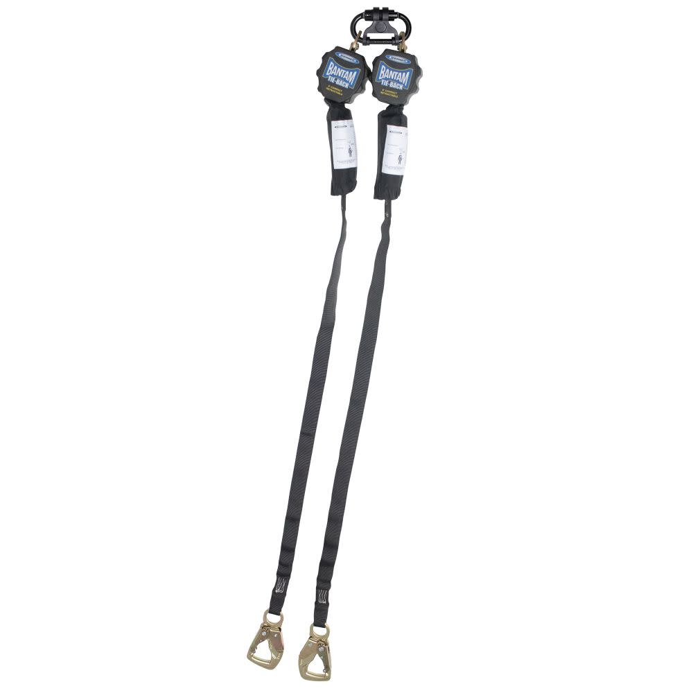 9ft Bantam Twinleg Tie-Back Web Self-Retracting Lifeline with Steel Tie-Back Snap Hook - Ascmtools