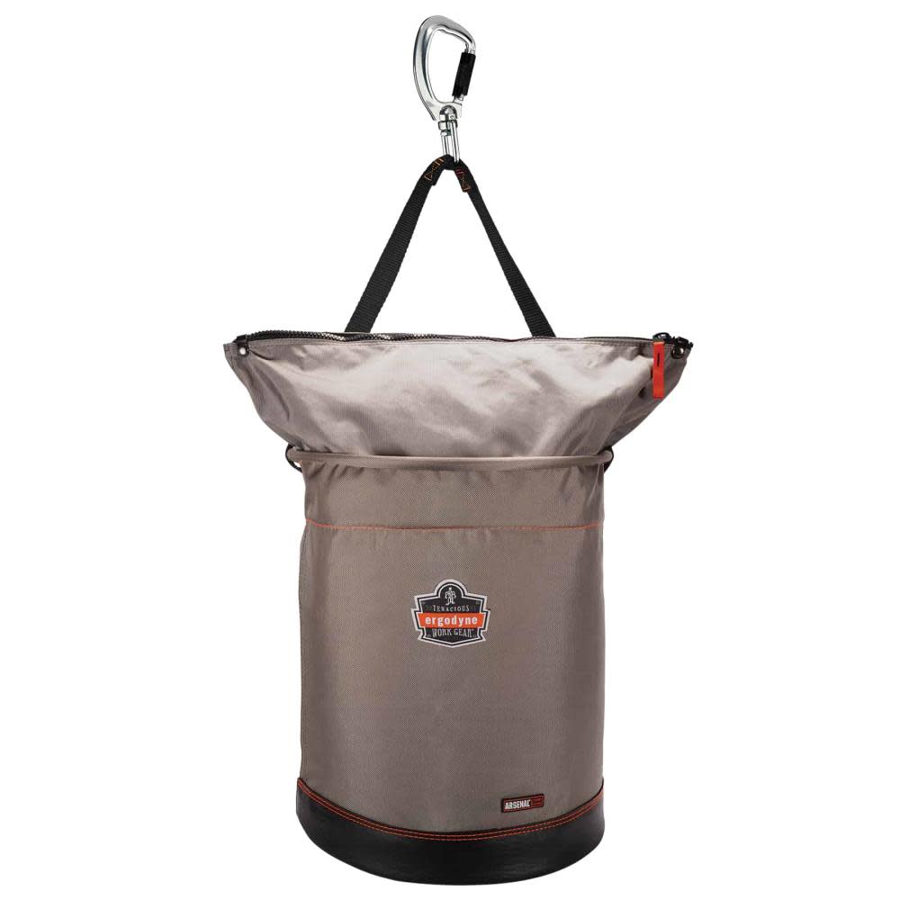 Ergodyne Hoist Bucket with Swiveling Carabiner XL Gray - Ascmtools